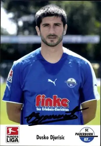 Autogrammkarte Fußballer Dusko Djurisic, SC Paderborn 07, Autogramm