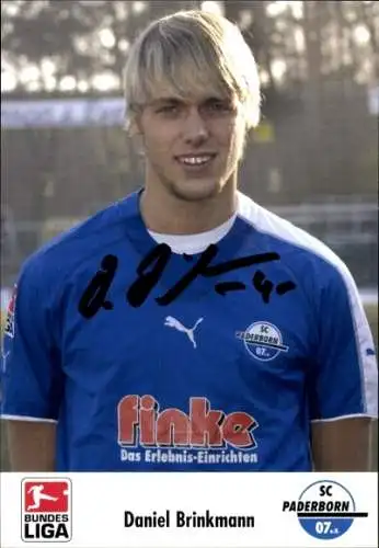 Autogrammkarte Fußballer Daniel Brinkmann, SC Paderborn 07, Autogramm