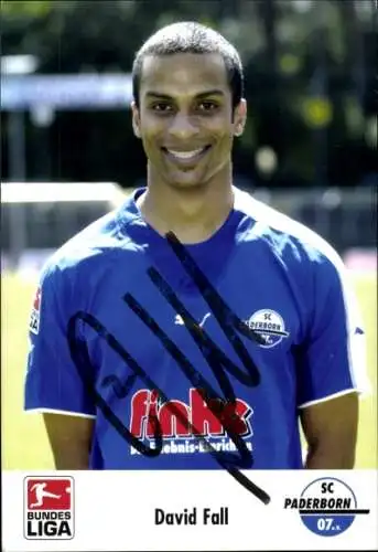 Autogrammkarte Fußballer David Fall, SC Paderborn 07, Autogramm