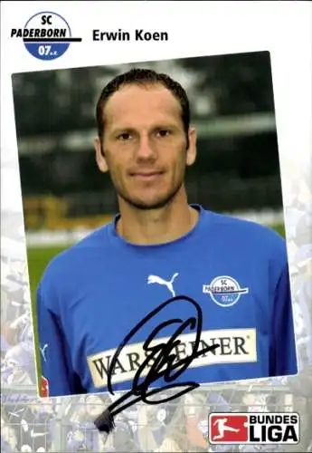 Autogrammkarte Fußballer Erwin Koen, SC Paderborn 07, Autogramm
