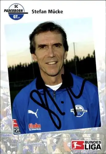Autogrammkarte Co Trainer Stefan Mücke, SC Paderborn 07, Autogramm