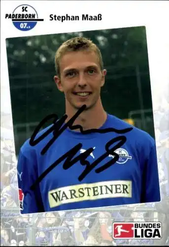 Autogrammkarte Fußballer Stephan Maaß, SC Paderborn 07, Autogramm
