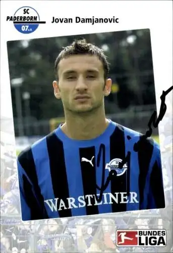 Autogrammkarte Fußballer Jovan Damjanovic, SC Paderborn 07, Autogramm