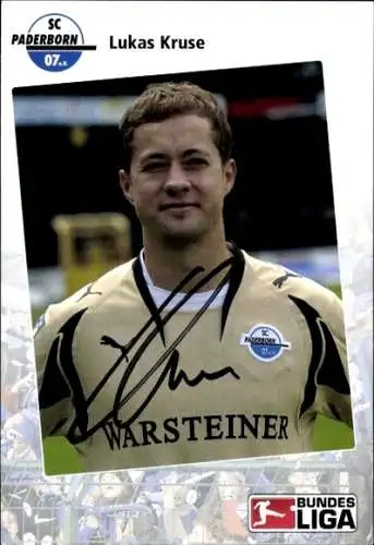 Autogrammkarte Fußballer Lukas Kruse, SC Paderborn 07, Autogramm