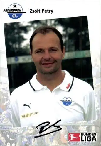 Autogrammkarte Torwart Trainer Zsolt Petry, SC Paderborn 07, Autogramm