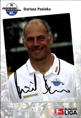Autogrammkarte Co Trainer Dariusz Pasieka, SC Paderborn 07, Autogramm