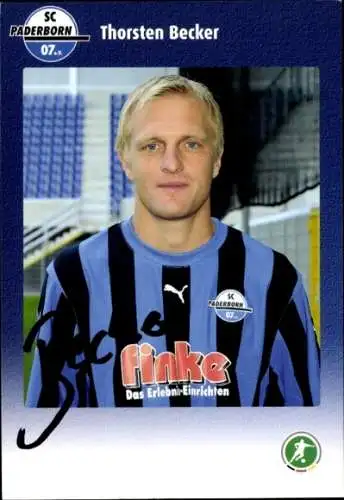 Autogrammkarte Fußballer Thorsten Becker, SC Paderborn 07, Autogramm