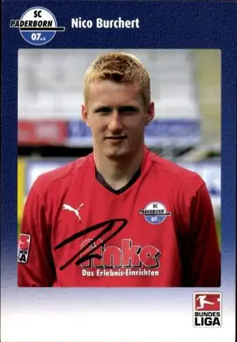 Autogrammkarte Fußballer Nico Burchert, SC Paderborn 07, Autogramm