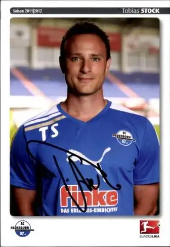Autogrammkarte Athletik Trainer Tobias Stock, SC Paderborn 07, Autogramm