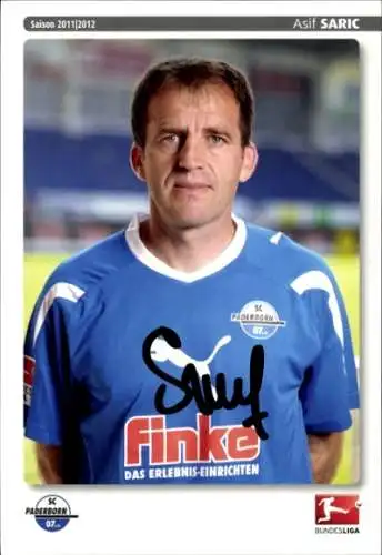 Autogrammkarte Co Trainer Asif Saric, SC Paderborn 07, Autogramm