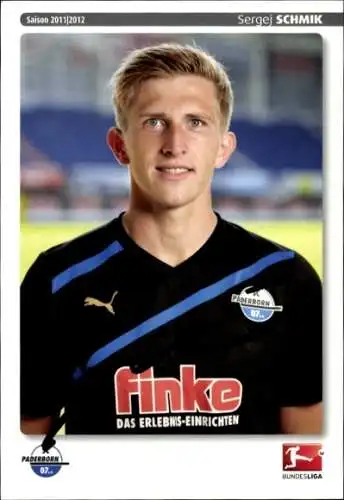 Autogrammkarte Fußballer Sergej Schmik, SC Paderborn 07, Autogramm