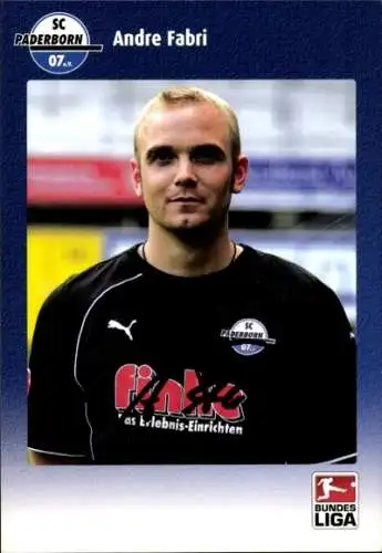 Autogrammkarte Physiotherapeut Andre Fabri, SC Paderborn 07, Autogramm