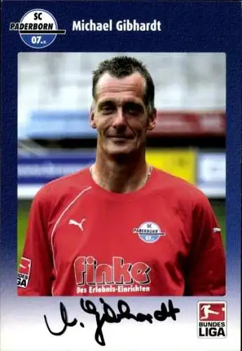 Autogrammkarte Torwart Trainer Michael Gibhardt, SC Paderborn 07, Autogramm