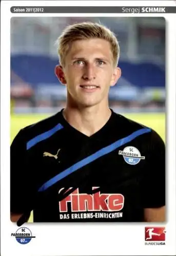 Autogrammkarte Fußballer Sergej Schmik, SC Paderborn 07, Autogramm