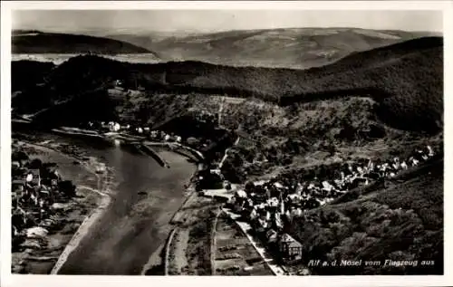 Ak Bullay an der Mosel, Luftaufnahme von Alf an der Mosel, Flusslandschaft, Wohnhäuser