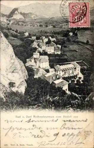 Ak Rothenbrunnen Kanton Graubünden, Blick vom Bödeli