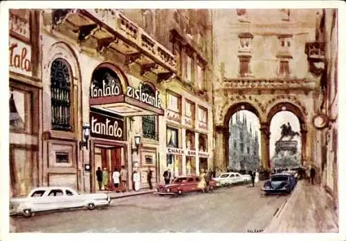 Künstler Ak Milano Mailand Lombardia, Restaurant Tantalo