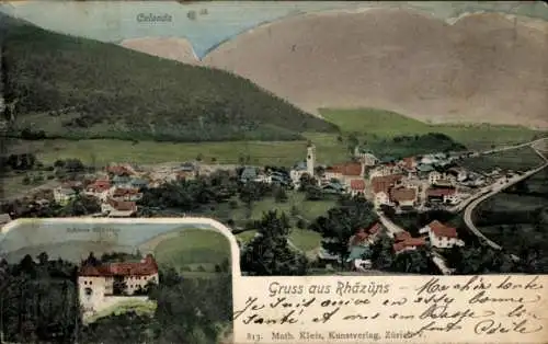 Ak Rhäzüns Kt. Graubünden, Gesamtansicht, Schloss