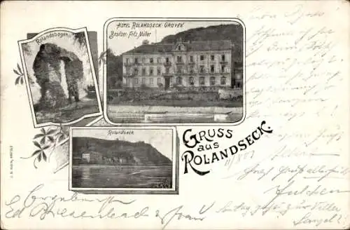 Ak Rolandseck Remagen am Rhein, Rolandsbogen, Hotel Rolandseck-Groyen