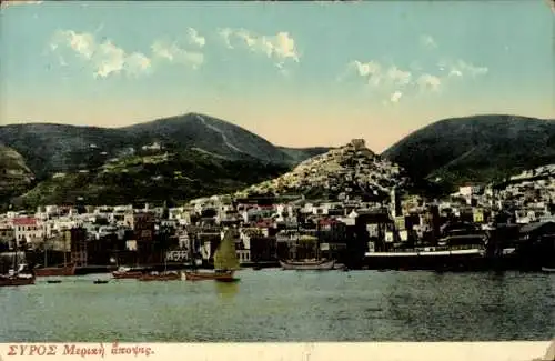 Ak Syra Siros Syros Griechenland, Gesamtansicht