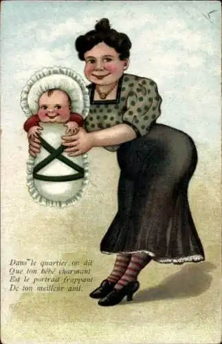 Ak Dans le quartier on dil Que ton bébé charmant Est le portrait frappant De ton meilleur ami