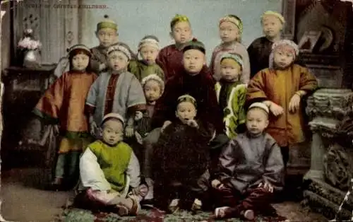 Ak Gruppenportrait chinesischer Kinder