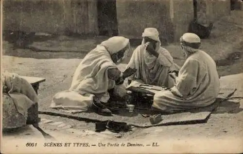 Ak Arabische Männer beim Dominospiel