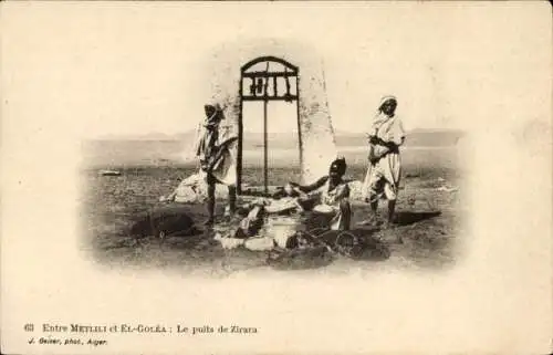 Ak El Golea Algerien, Brunnen von Zirara