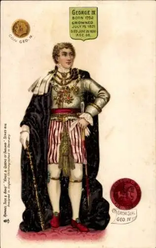 Künstler Ak Portrait Seiner Majestät George IV.