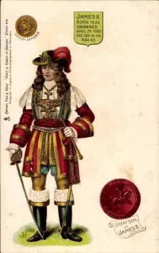 Künstler Ak Portrait Seiner Majestät James II.