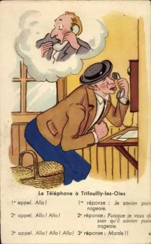 Ak Zwei Männer beim Telefonieren, Telefonat