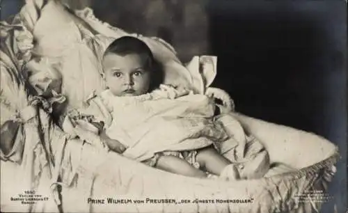 Ak Prinz Wilhelm von Preußen als Baby, Der jüngste Hohenzoller, Liersch 1890