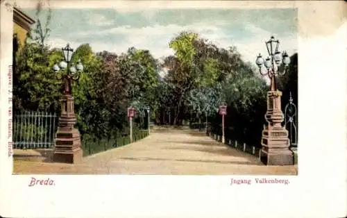 Ak Breda Nordbrabant Niederlande, Eingang zum Valkenberg