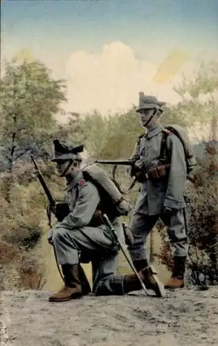 Ak 2. Königlich Sächsisches Jäger-Bataillon No. 13 Dresden, in Felduniform