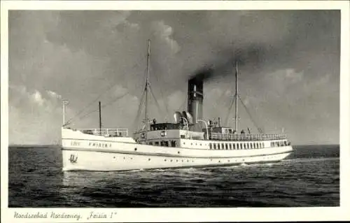 Ak Seebäderschiff Frisia I, Reederei Norden-Frisia, Nordseebad Norderney