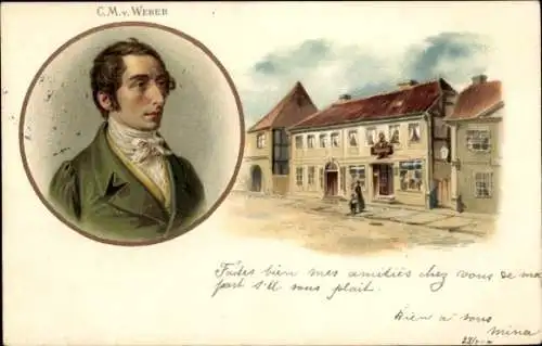 Künstler Litho Carl Maria von Weber, Deutscher Komponist