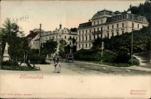 Ak Mariánské Lázně Marienbad Region Karlsbad, Teilansicht