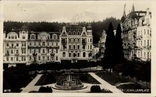 Ak Mariánské Lázně Marienbad Region Karlsbad, Schillerplatz