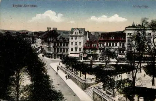 Ak Teplice Šanov Teplitz Schönau Region Aussig, Königstraße