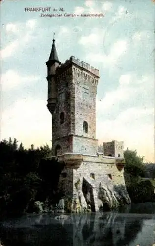 Ak Frankfurt am Main, Aussichtsturm im Zoologischen Garten