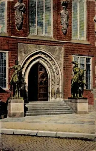 Ak Bremen, Ritter am Südportal, Rathaus, historischer Eingang