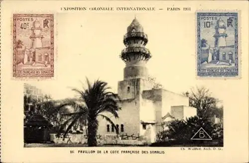 CPA Exposition Coloniale International Paris 1931, Pavillon de la Cote Francaise des Somalis