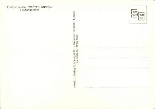 Ak Westerland auf Sylt, Friedrichstraße, Fußgängerzone, Geschäfte, Flaggen