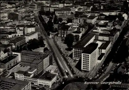 Ak Hannover in Niedersachsen, Georgstraße, Hochhäuser, Fliegeraufnahme