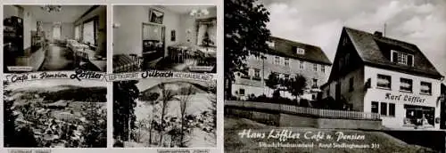 Klapp Ak Silbach Winterberg im Sauerland, Café Pension Haus Löffler, Innenansichten