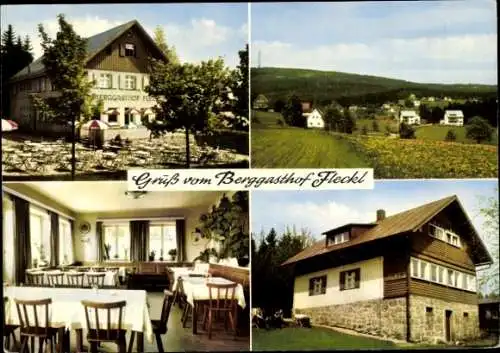 Ak Fleckl im Fichtelgebirge Warmensteinach Oberfranken, Berggasthof Fleckl, Restaurant, Naturland