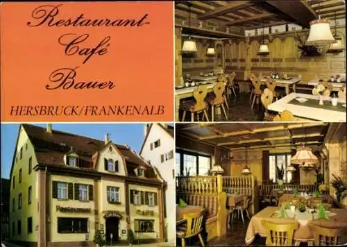 Ak Hersbruck in Mittelfranken, Café Restaurant Bauer