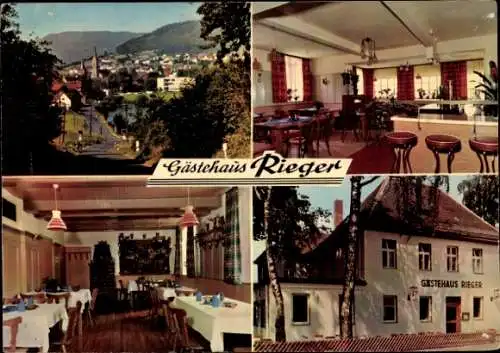 Ak Ebermannstadt in Oberfranken, Gästehaus Rieger, Restaurant, moderne Fremdenzimmer, schattiger 
