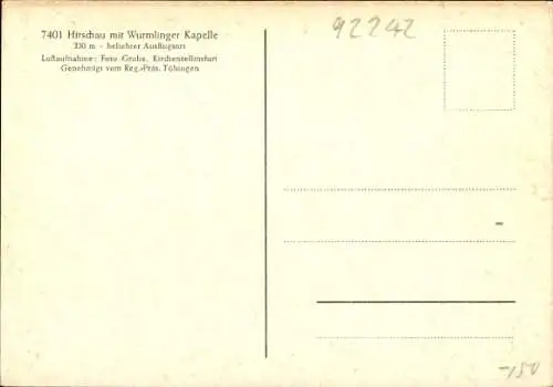 Ak Hirschau Tübingen am Neckar, Gesamtansicht, Wurmlinger Kapelle