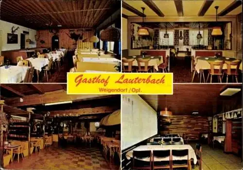 Ak Weigendorf in der Oberpfalz, Gasthof Lauterbach, Gastraum
